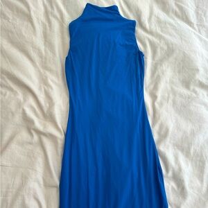 Skims, long blue dress